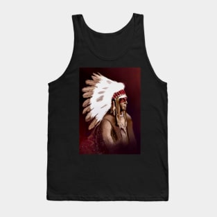 Chief Native Warrior Art | Tribal-Inspired Illustration" Tank Top